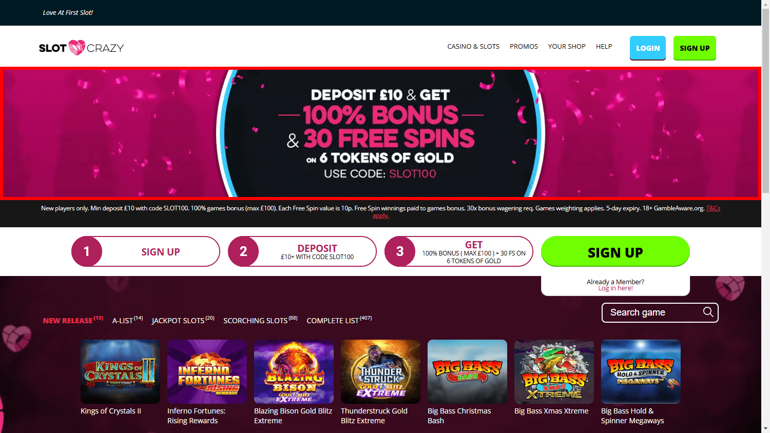 Slot Crazy Casino Desktop screenshot